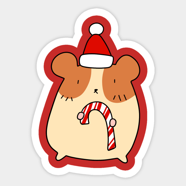 Candy Cane Hamster Sticker by saradaboru